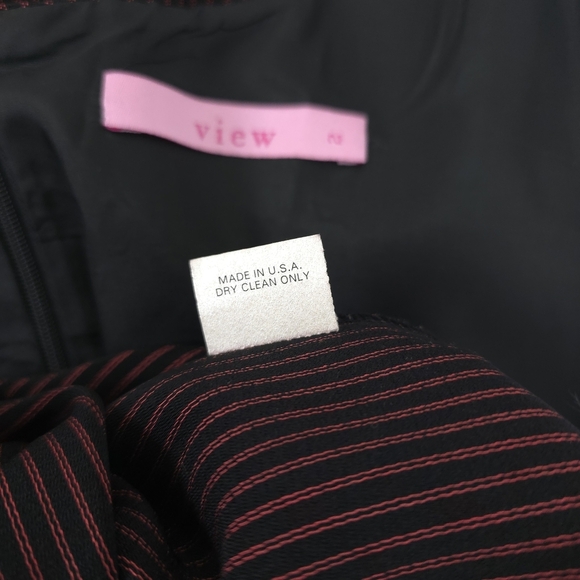 View Red Pin stripe mini dress made in the usa - Picture 16 of 16